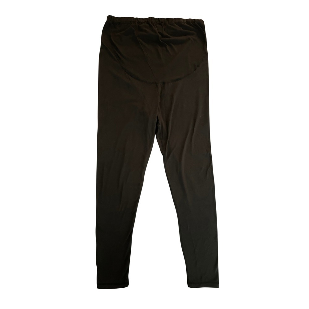 Maternity Leggings Black Over Belly Adjustable Waist Stretch Pants Size M (0001)
